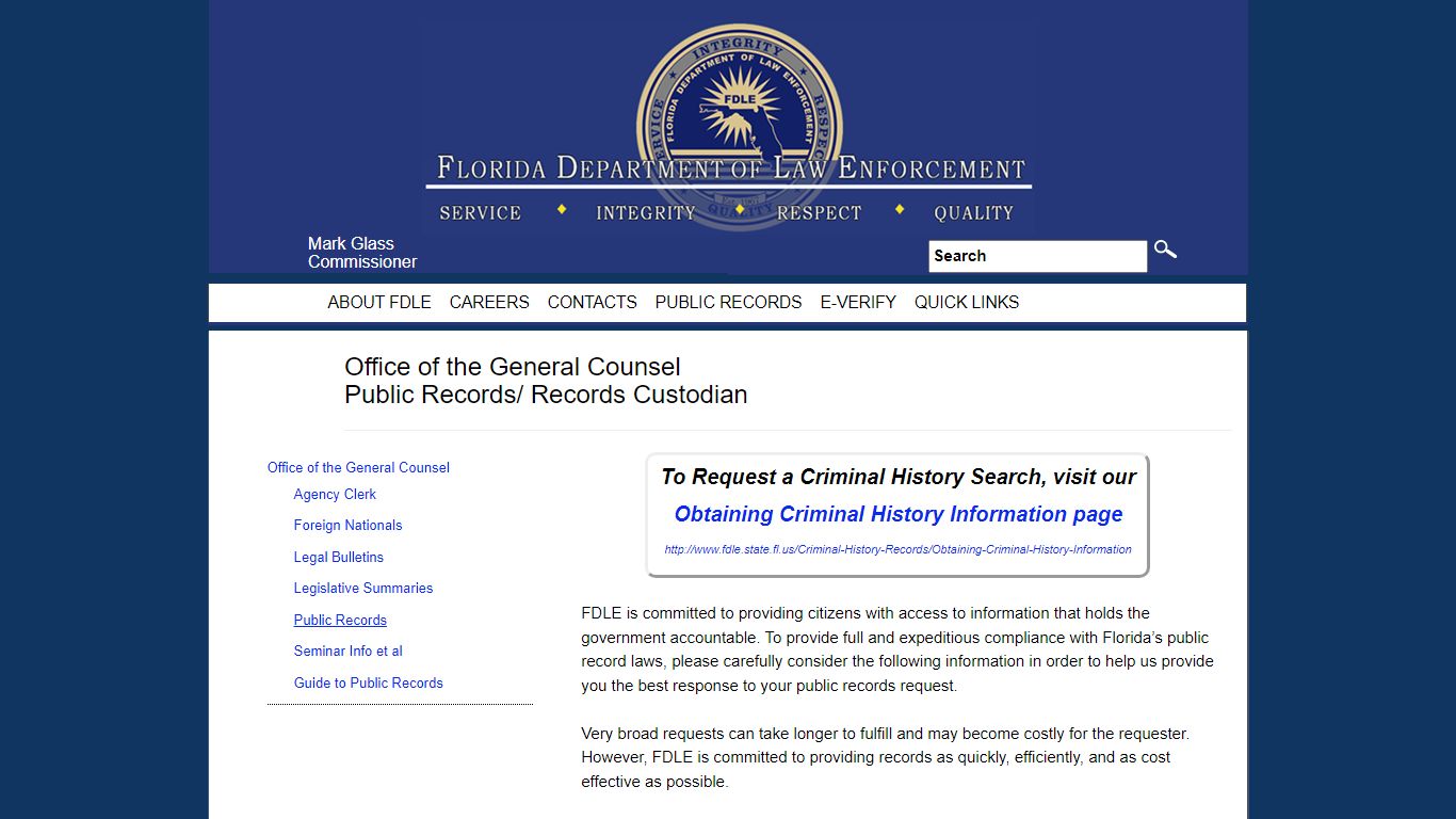 Public Records - Florida Department of Law Enforcement